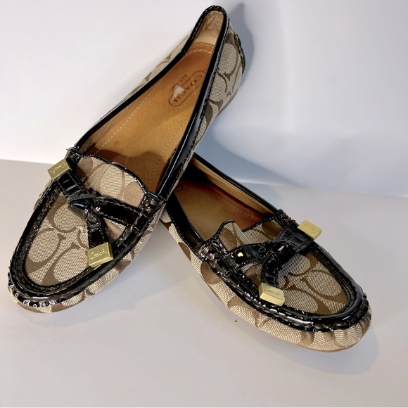 Coach Shoes - Coach Loafers with Logo and Leather Trim - Brown - Women's Size 6.5 - NWOT